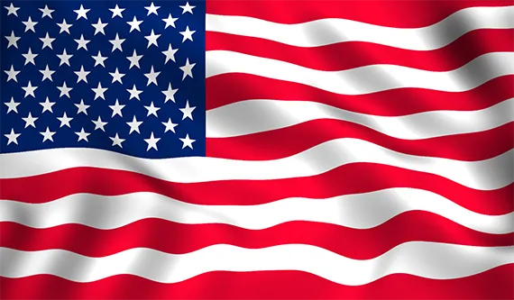 American Flag Representing Web Design in English