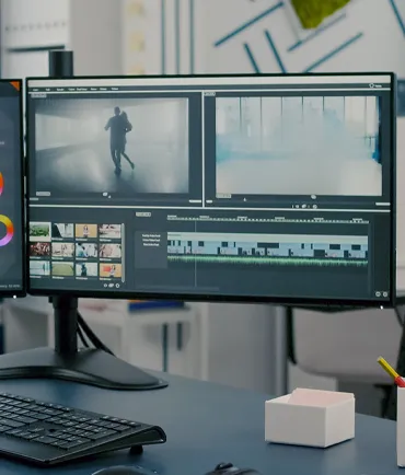 A computer screen showing video editing software